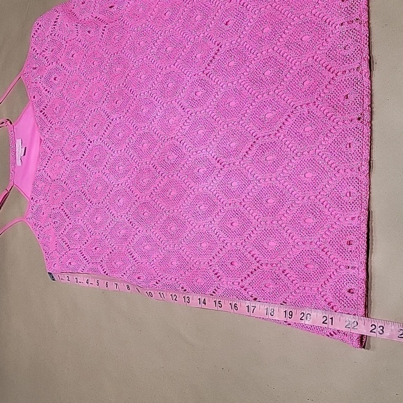 Lilly Pulitzer Size S Barbie Pink w/ Gold Metallic Threading Lace Mini Dress - Picture 10 of 13